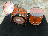Vintage Ludwig Amber Vistalite Drum Set Kit 3pc