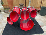 Vintage North Drums 6pc Drum Set kit - Red Finish