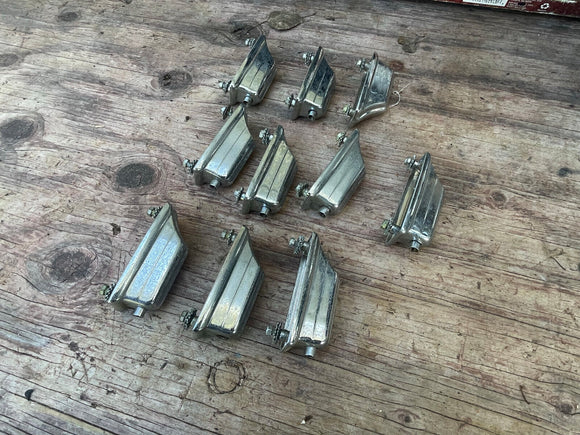 10 Rogers Beavertail Lugs for Bass Drum with Mounting Screws - Chrome