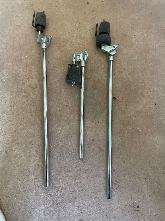 THREE Yamaha Drum Straight Electronic  Cymbal Arm Top Arms - WITH METAL STOPPERS