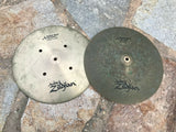 Vintage Zildjian 14" Quick beat Hihat Drum Cymbals hi hat