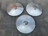 Three Simmons Drum Crash Cymbals