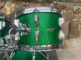 Vintage Rogers PowerTone Londoner Drum Set Green Spakle Power Tone -UPDATED