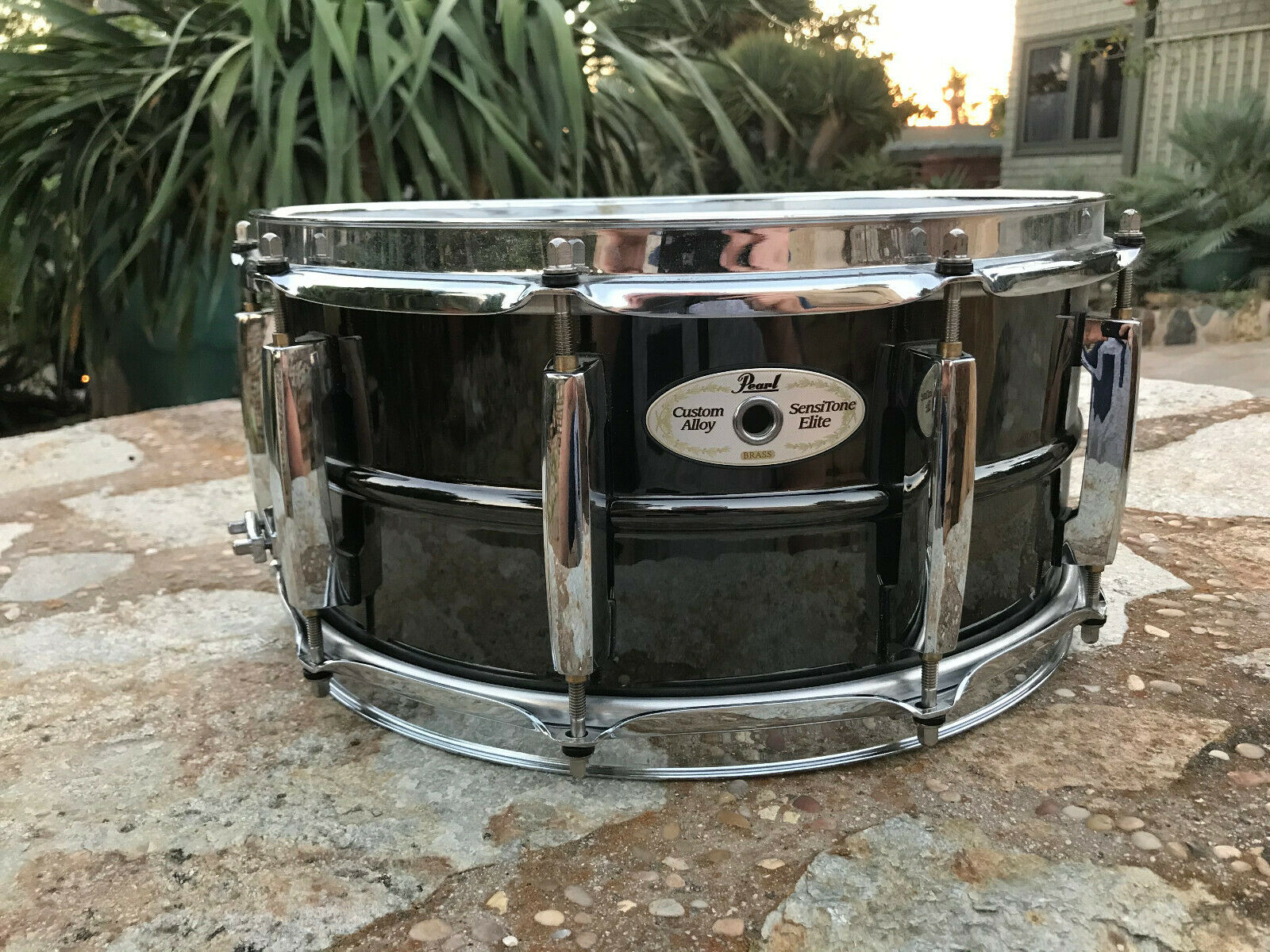 Pearl Sensitone Elite Brass 6.5 x 14 Beaded Snare - OWNED BY JASON B –  Blakes Drum Shop