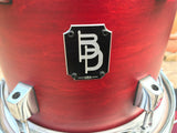 Baltimore Drums Red Wine Satin 8 ply Maple Drum Set kit - EXCELLENT