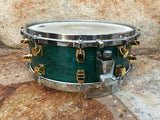Yamaha Maple Custom Green 14 x 5.5 Snare Drum!! w/ Gold lugs
