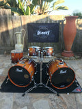 Pearl Session Maple Custom Double Bass 5pc Drum Set Kit Tobacco Burst!!