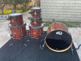 DW Collectors Private Reserve Waterfall bubinga 6pc Drum Set kit w/ Black nickel