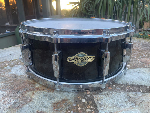 Pearl Masters Maple Snare - Black Lacquer - 14