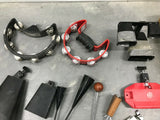 HUGE PERCUSSION COWBELL BLOCK tambourine TRIANGLE MOUNT LOT WITH ARMS