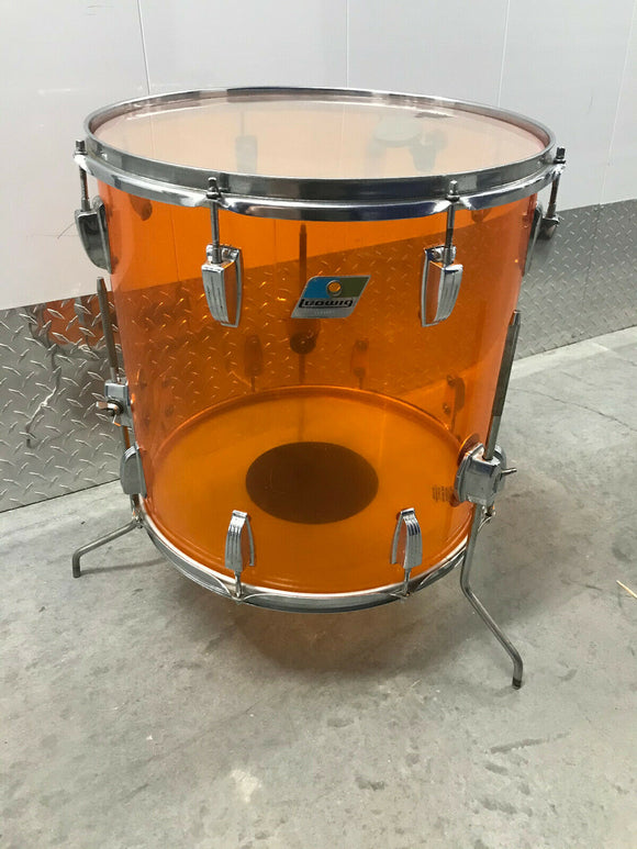 Vintage Ludwig Amber Vistalite 16x16 Floor Tom