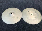 Vintage Zildjian 14" Quick beat 70's Hollow Logo Hihat Drum Cymbals hi hat