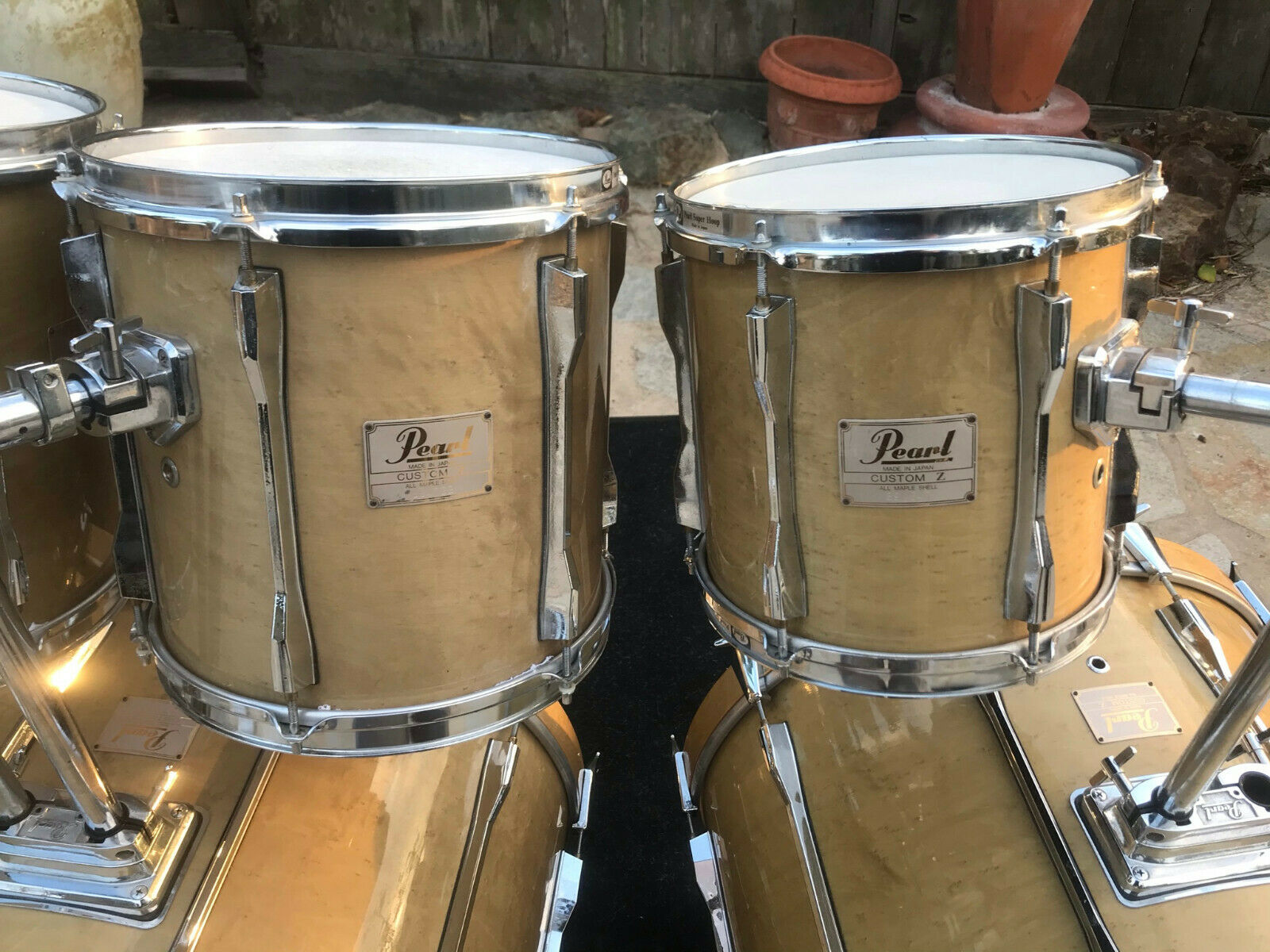 Pearl Custom Z CZX Birds Eye Maple Double bass drum set kit Blakes Drum Shop