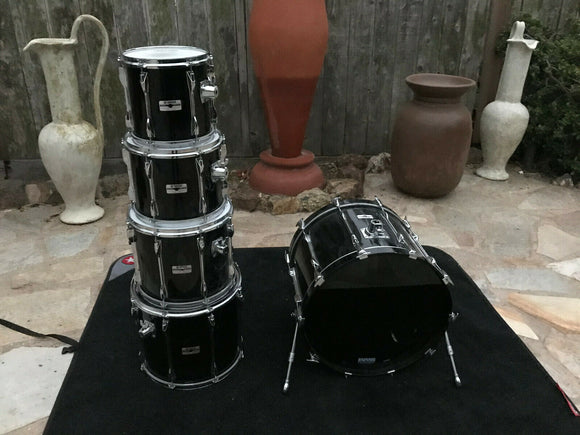 Yamaha Recording Custom 5pc Drum Set kit BLACK 22x16,10x10,12x10,14x12,16x14
