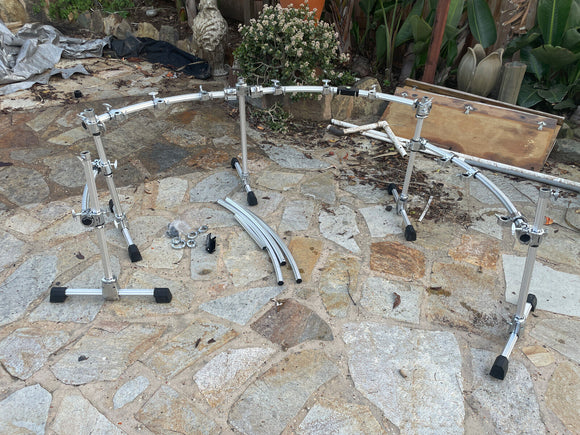 HUGE MONSTER DOUBLE BASS Yamaha Hex Rack Three Sided Drum Rack w/ Clamps hexrack