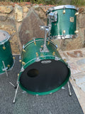 Yamaha Maple Custom 3pc Drum Set Kit Emerald Green