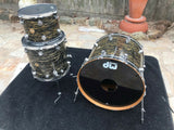 DW Collectors 3 Pc Drum Set kit Black Oyster pearl w/ 24 x 20 Kick