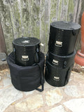 Kaces and Fiber Drum cases package 14x14 14x6.5 16x16 14x12 22x16
