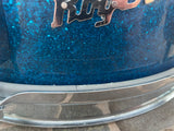 Vintage Rogers Holiday Blue Sparkle 14 x 5 Snare Drum - NEEDS WORK