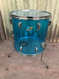 Ludwig Vintage 1970's Blue Color 16 x 16" Vistalite Floor Tom