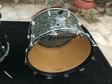 Vintage Ludwig Black Diamond Pearl 4pc Drum Set kit 1966
