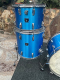 Vintage Tama ImperialStar 3pc Drum Set Kit Blue Metallic 70's 22x14,14x10,16x16