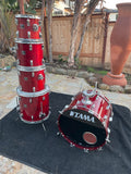 Vintage Tama Superstar Cherry Wine Drum Set Kit !! Looks great!!