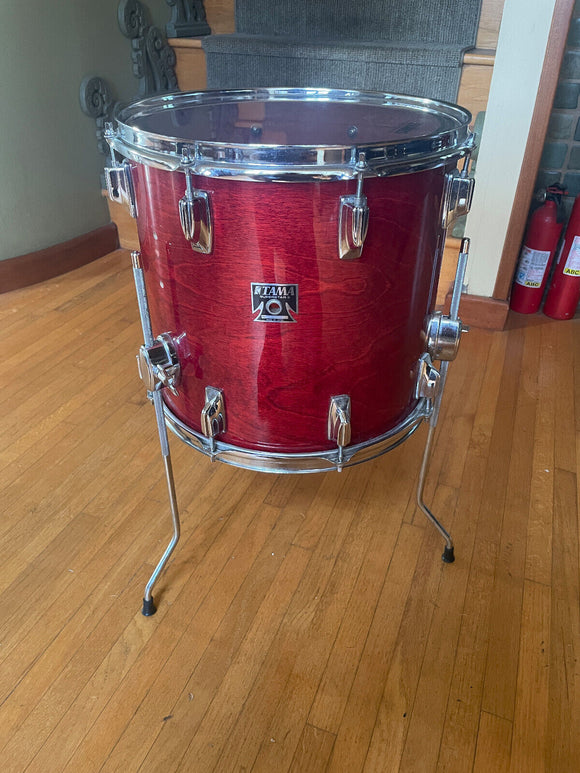 Tama Superstar Cherry 14x13 Cherry Floor Tom Conversion Drum 80's
