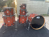 DW Collectors Private Reserve Waterfall bubinga 6pc Drum Set kit w/ Black nickel