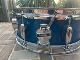Vintage Rogers Holiday Blue Sparkle 14 x 5 Snare Drum - NEEDS WORK