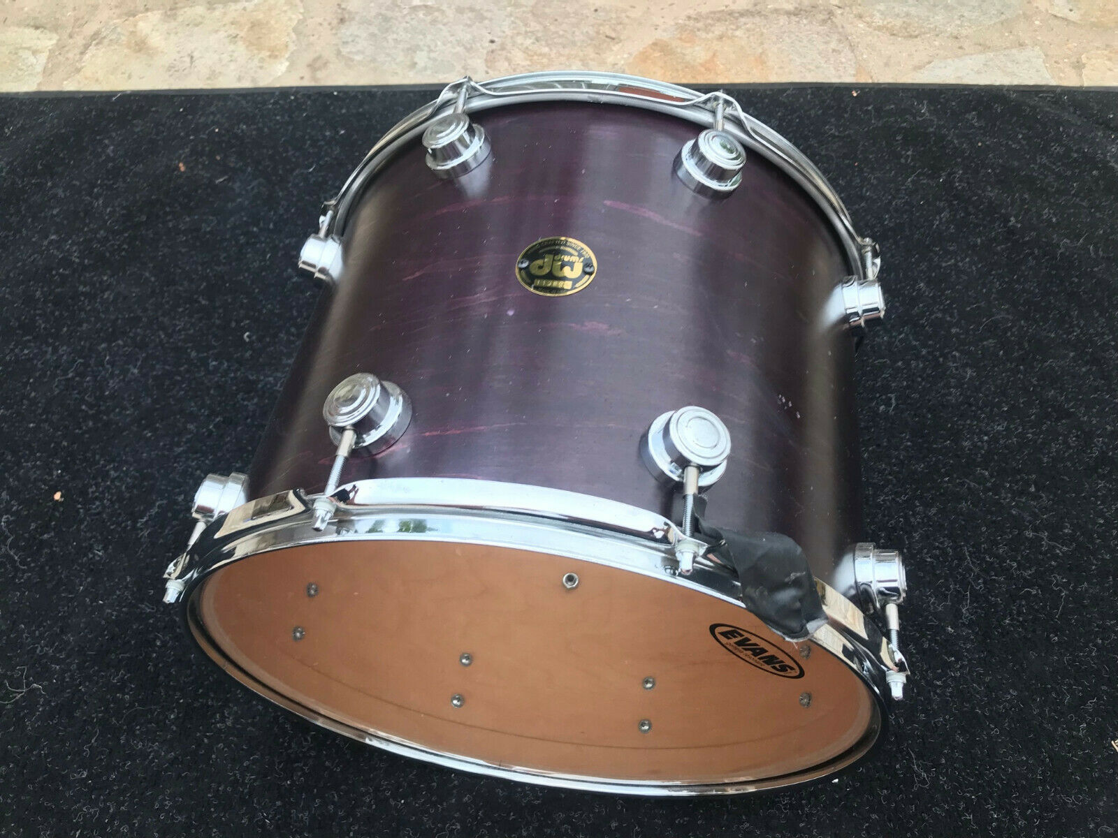 DW 16 x 13 hanging Tom Drum purple Satin – Blakes Drum Shop DW 16 x 13 hanging Tom Drum purple Satin – Blakes Drum Shop