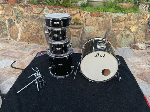 Pearl Decade Maple 5pc Drum Set kit 22.18,10.7,12.8,16.16,14,5.5 - Black