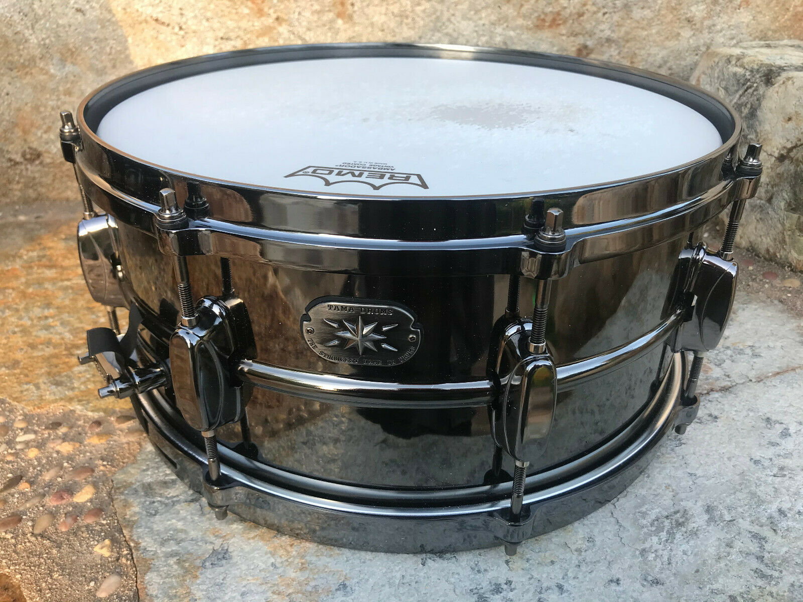 TAMA Metalworks Nickel-Plated Black Steel Snare Drum Black