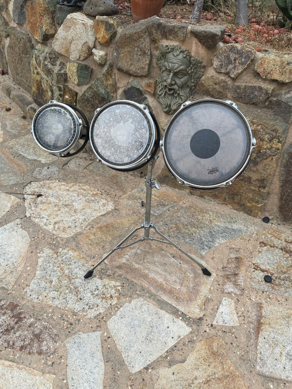 Vintage Remo Rototom Set with Stand - 80's - 6,8,10