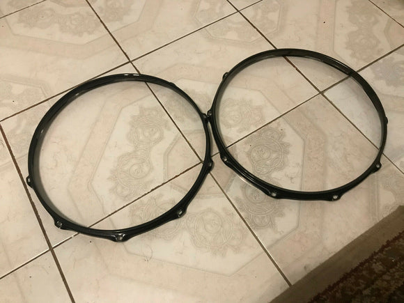 Two Black 10 Lug Snare Drum Hoops