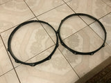 Two Black 10 Lug Snare Drum Hoops