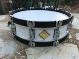 Dixon Classic Series POPLAR WHITE W/WOOD HOOPS 14 x 4 Snare Drum