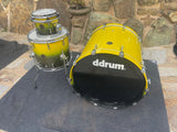 DDrums Dios Maple 5-Piece Yellow Black Fade maple Drum set kit 24x20,8.8.14x12