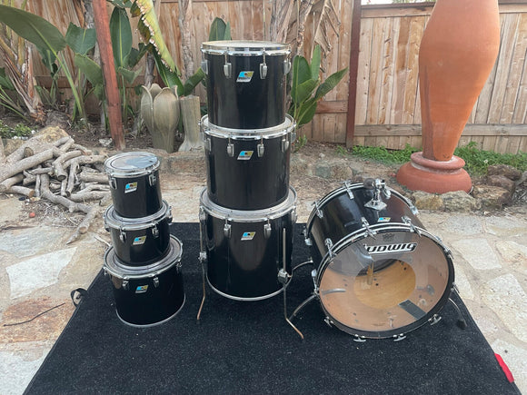 Ludwig Black Cortex 70's 7pc Concert Tom Drum Kit Set