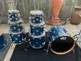 DW Collector's Series 8pc Shell Pack Drum Set kit Blue Glass FinishPly w/ GONG