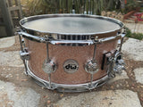 DW Solid Shell 14 x 6.5 Maple Snare Drum - Excellent -Champagne sparkle