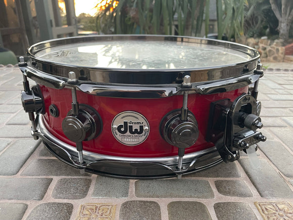 DW Super Solid 14 x 4.5 Snare Drum Johnathan Moffett Red/yellow Mix Candy