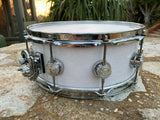 DW Collectors White Glass 14 x 6 Snare Drum!!! Collectors Standard Maple