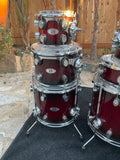 PDP X7 Maple Red Sparkle Fade 7pc Drum Set 8x7,10x8,12x9,14x12,16x14,14x5,22x18
