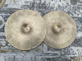 Vintage Zildjian 14 inch New Beat  HiHats hihat Cymbals Pair - TOP CRACKED
