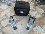 DW 9000 Series Double Bass Drum Pedal w/ Protection Racket Case