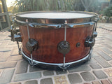 DW Collector's Natural Lacquer Over Redwood Stump 6.5x14 Snare Drum