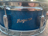 Vintage Rogers Holiday Blue Sparkle 14 x 5 Snare Drum - NEEDS WORK