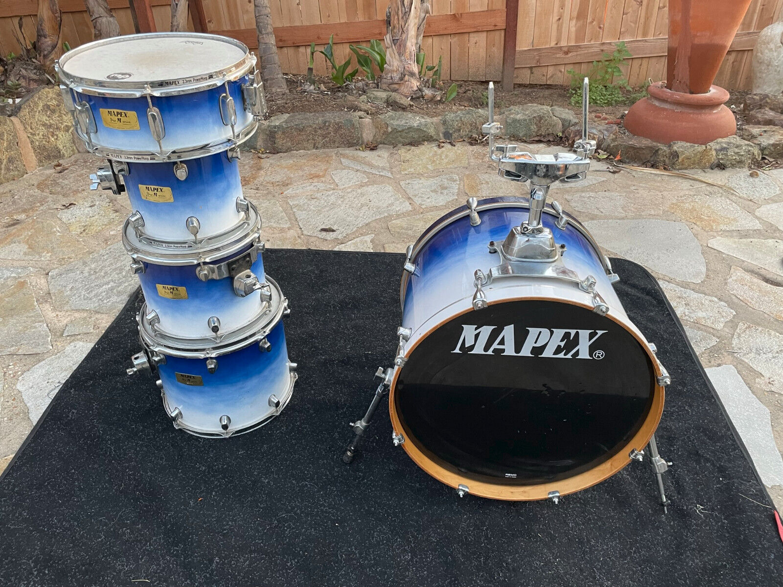 Mapex Pro M 5pc Drum Set Blue White Fade Blakes Drum Shop