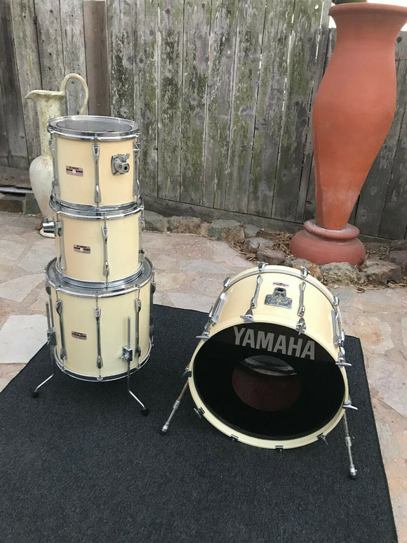 Yamaha Recording Custom 4pc Drum Set kit 22x16,12x10,13x11, 16x16 !! OFF White